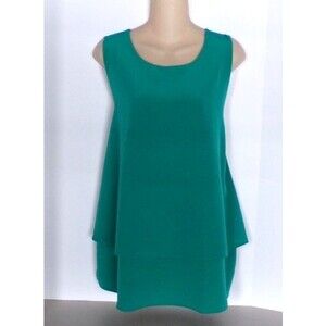 DG2 by Diane Gilman Green Mixed-Media Easy Tank Tunic NWT Size 1X